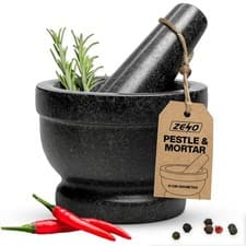 Image of NATURAL GRANITE PESTLE & MORTAR SPICE HERB CRUSHER GRINDER GRINDING PASTE PESTAL