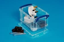 Image of Really Useful Boxes Small Clear Lidded Storage Box 0.3 Litre-4 Litre Multi-Pack