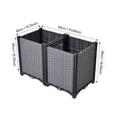 Image of Garden Raised Bed Outdoor Vegetable Planter Pot Flower Trough Herb Grow Beds Box