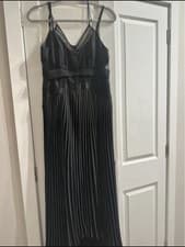 Image of AllSaints Pleated Asymmetric Dress With Lace And Mesh On Size 10 New No Tags