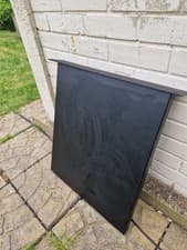 Image of 2 slimline ultra modern black steel Table Legs  71cm x 60cm. Adjustable. 