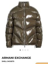 Image of Armani Exchange A|X Shell Puffer Down Jacket. L. Olive Green. NWT. RRP £349!