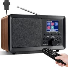 Image of DAB DAB+ FM Digital Radio Bluetooth Alarm Clock Retro Speaker