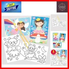 Image of Sparkling Fairy Sand Art Pictures 8 Pack 19cm x 13cm Crafts For Kids