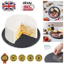 Image of 30cm Slate Lazy Susan Rotating Serving Platter for Elegant Gatherings