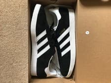 Image of Adidas Originals Gazelle Black White New Mens Size UK 10 US 10.5 EU 44 2/3 BNWB