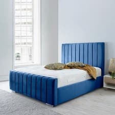 Image of Ottoman storage panel plush velvet upholstered bed frame & mattress cheap price