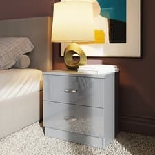 Image of White, Grey or Black Gloss Chest of Drawers Bedside Modern Deep Design 3 Colours