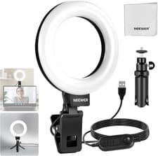 Image of NEEWER BASICS BR60 5" Ring Light Clip on LED Light Kit with Desk Tripod Stand