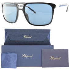 Image of NEW!! CHOPARD SCH311 821P 59-18-140 Blue Aviator Full Rim Polarized Sunglasses