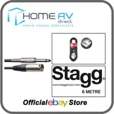 Image of Stagg SAC6PXMDL S Series 6mm Audio to M XLR 6m (20ft) Cable BLACK - FREE P&P