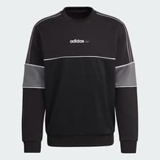 Image of Adidas Originals Mens Crew Sweatshirt Jumper Fleece Top Pullover 3 Stripes