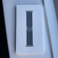 Image of Apple Watch Strap 49mm Light Blue Alpine Loop Black Titanium Finish Large