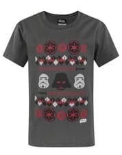 Image of Star Wars Grey Xmas Short Sleeved T-Shirt Boys