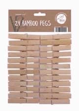 Image of 24 Pack Bamboo Clothes Pegs Eco Friendly Design