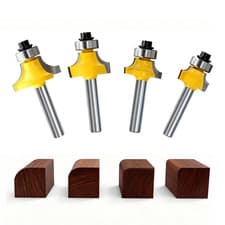 Image of Roundover Beading Router Bit Set, 4Pcs round over Edging Router Bits 1/4 Shank R