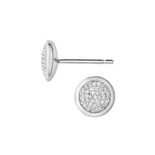 Image of LINKS OF LONDON Ladies Diamond Essentials St. Silver Round Earrings NEW RRP210