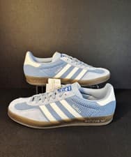 Image of Adidas Gazelle Indoor Trainers Mens UK 11 Blue Gum Sole JR0601 New In Box