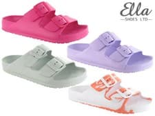 Image of Women's ella Sliders Summer Slip On Comfort Lightweight Holiday Slip On Shoes