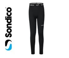 Image of BOYS BLACK SONDICO CORE COMPRESSION THERMAL BASELAYER TIGHTS BOTTOMS WINTER