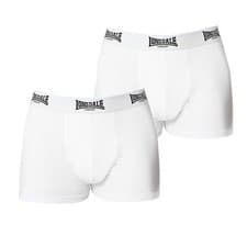 Image of LONSDALE WHITE COTTON BOXER SHORTS TRUNKS-NO FLY UNDERWEAR-2 PACK-M-BNWT-MED205