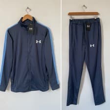 Image of Under Armour UA Rival Knit Tracksuit Blue Small NEW