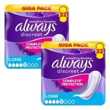 Image of Always Discreet Long Pads, 2 x 32 Pack