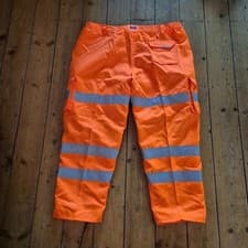Image of BNWT LEO WORKWEAR WOMENS PPE HI VIS SAFETY WORK TROUSERS - 16 REGULAR - ORANGE