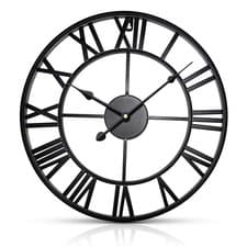 Image of Extra Large Roman Numerals Skeleton Wall Clock Big Giant Open Face Round Clocks