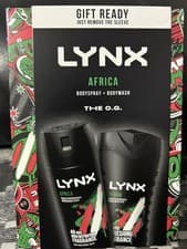 Image of Lynx Africa Duo Gift Set for Men UK / Body Spray & Body Wash Ready to Gift