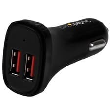 Image of StarTech Dual-Port USB Car Charger - 24W/4.8A - Black