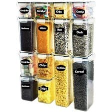Image of NEW! 14pc Airtight Reusable Plastic Kitchen Food Storage Container Organiser Set