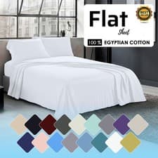 Image of 400 Thread Count 100% Egyptian Cotton Flat Bed Sheet ? Soft Hotel Quality