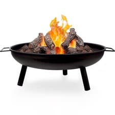 Image of 23" Large Round Steel Fire Pit Garden Patio Camping Heater Burner Bowl BBQ Gril