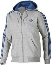 Image of Adidas Originals Sport Fleece Hoody Grey Blue Authentic Brand New