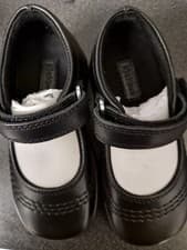 Image of Kickers FRAGMA Infant Leather Strap School Shoes Black Size 6 EU 23