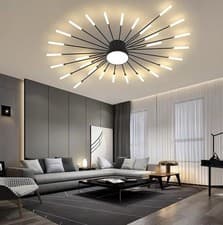 Image of LED Ceiling Light Modern Dimmable Ceiling Lamp Flush Mount Gold/Black Design wit