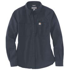 Image of Carhartt Women's Navy Rugged Professional Series L/S Woven Shirt (212)