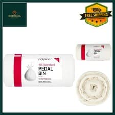 Image of Heavy-Duty 35 Litre White Bin Liners - 40 Count Recycled Bags for Industrial Use
