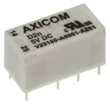 Image of 1 x 1 x TE Connectivity DPDT Non-Latching Relay PCB Mount, 5V dc Coil, 3 A