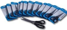 Image of Pack of 12 Plastic black handle Scissors 210mm length