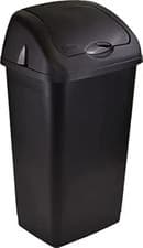 Image of Easy Shopping® 60L 60LITRE Premium Plastic Black Swing Bin Dustbin with curved m