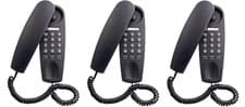 Image of 3 x Binatone TREND Corded Wall Phone - Black