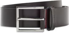 Image of Hugo Boss Mens Giaspo Leather Belt Dark Brown 85cm ( Fits 30” ) New