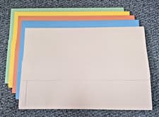 Image of 25x GOOD QUALITY FOOLSCAP F/C ASSORTED COLOURS CARD DOCUMENT WALLETS FOR A4 DOCS