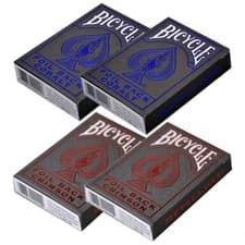 Image of 4 BICYCLE FOIL METAL LUXE 2 RED 2 BLUE NEW EDITION RIDER BACK PLAYING CARDS DECK