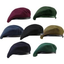 Image of Army Beret Military Cadet Combat Air Force Navy Leather Binding Hat Combat