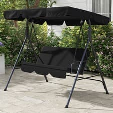 Image of 3-Seat Swing Chair Garden Swing Seat with Adjustable Canopy for Patio