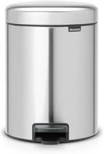 Image of Brabantia 112102 Pedal Bin newIcon with Plastic Inner Bucket, 5 Litre - Matt Ste