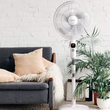 Image of Igenix 16in Quiet Pedestal Fan 12 speed LED MISSING Remote Control White DF1670
